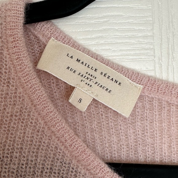 Sezane Gaspard Cardigan Powder Pink - Picture 3 of 5